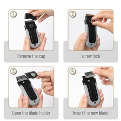Bates- Razor Blade Scraper, Grey, Locking Scraper Set with Light Grey