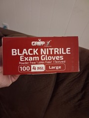 Black Nitrile Exam Gloves Large 4mil London Labs Pack of 100