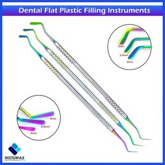 Dental Flat Plastic Set of 3 Composite Filling Instruments Mate Black Coated