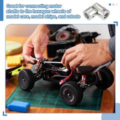 2Pcs Rotatable Universal Steering Shaft 3mm to 3mm Inner Dia with M3 Screws