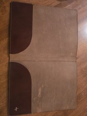 Vintage Brown Leather Portfolio Corporate Monogram Littelfuse