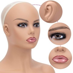 16.5″ Realistic Female Mannequin Head with shoulder Wig Display Bust Stand 7645