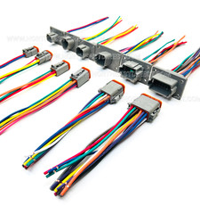 Assembled Flanged Deutsch 2,3,4,6,8,12 Pin,12,14,16 &18 AWG Waterproof connector
