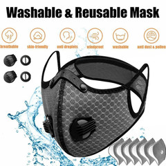 2 Pack Pollution Reusable Facepiece Half Face Shield Respirator Mask W/ Filter