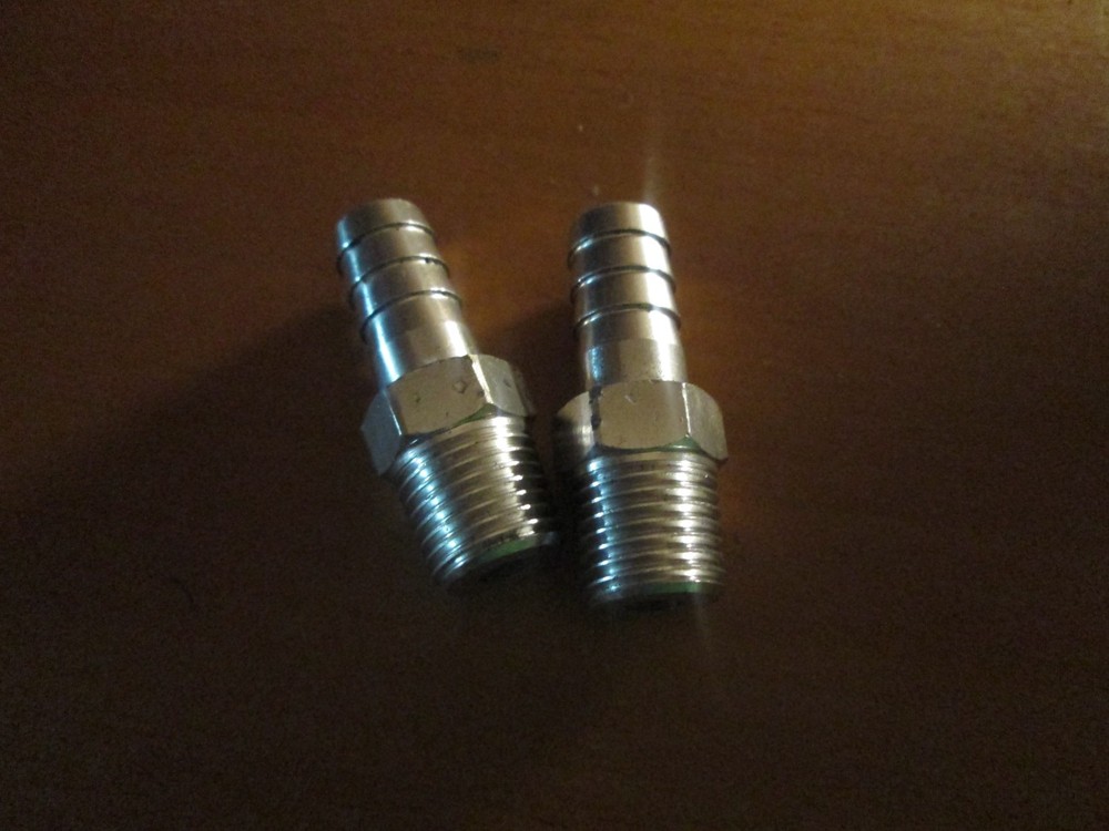 2x Aluminum 3/8″ Hose Barb to 1/4″ Male NPT Home Fitting Water Fuel Air
