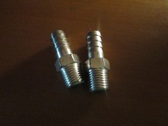 2x Aluminum 3/8″ Hose Barb to 1/4″ Male NPT Home Fitting Water Fuel Air