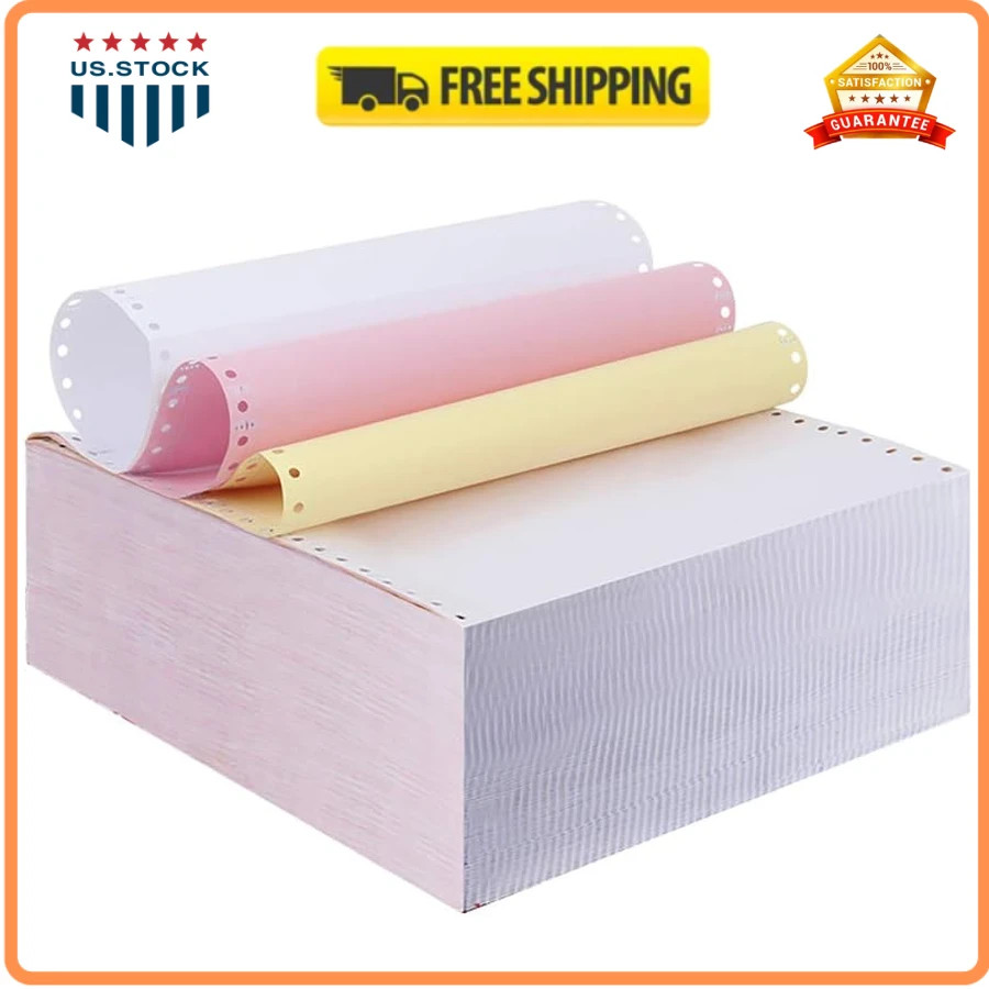 3-Ply Carbonless Continuous Form Paper 9.5 x 11 Inch Dot Matrix 333 Sets