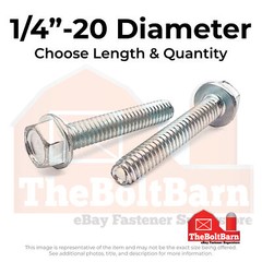 1/4″-20 Indent Hex Washer Head Thread Rolling Screws Zinc (Choose Length & Qty)