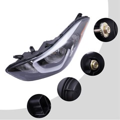 Fits 2014 2015 2016 Hyundai Elantra Halogen Headlight Left Driver Side Front