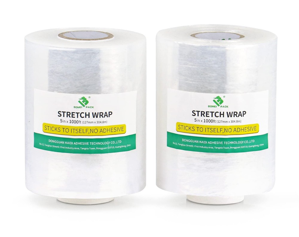 BOMEI PACK Plastics Industrial Mini Stretch Wrap Film Replacement 5″ x clear