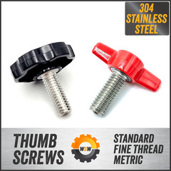 3/8″-24 Thumb Screw T Bolts Fine Thread Red Tee Wing Knob Stainless Steel UNF
