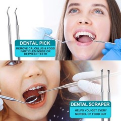 Dental Tools, 6-Pack Stainless Steel Teeth Cleaning Kit – Dental Scraper, Pic…