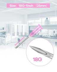 100Pcs 18Ga 1 Inch Needle Luer Lock Lab Accessories, Sterile Individual Package