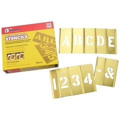 C.H. Hanson 10068 Interlocking Stncls, Numb & Letters, Brass, 10068