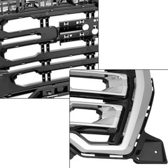 Front Upper Grille for 2019 2020 2021 2022 GMC Sierra 1500 Chrome Grill Bumper