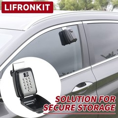 Lifronkit Car Window Punch Button Lock Box, Black Portable Car Key Lock Box, …