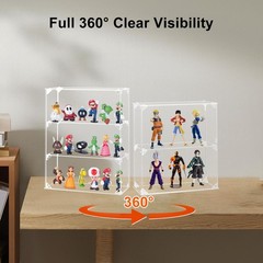 Acrylic Display Case, 3 Tier Clear Display Case for Funko Pop Figures, Wall M…