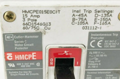 Cutler Hammer HMCPE015E0CIT Motor Circuit Protector Breaker 3P 480V 15A