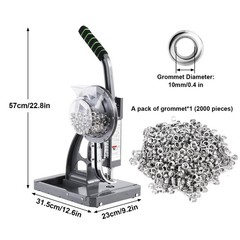 Grommet Tool Kit, Automatic Eyelet Feeding Hand Manual Hole Eyelet Press Punch