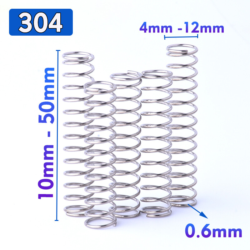 10X Wire Dia. 0.6mm OD 4mm-12mm Small Springs Compression Spring Steel