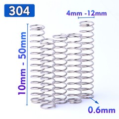 10X Wire Dia. 0.6mm OD 4mm-12mm Small Springs Compression Spring Steel