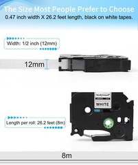 5PK Brother P-Touch TZ-231 TZe-231 12mm Label Tape Black on White 1/2″ PT-H100