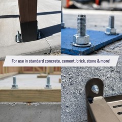 3/4″ x 4″ Wedge Anchor Bolt Fastener for Concrete Cement – Zinc-Plated (4)