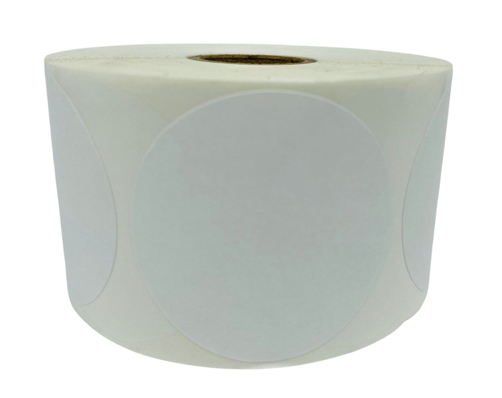 2.5″ Round Direct Thermal Printer Labels 500 Per Roll 1″ Core 1 Roll