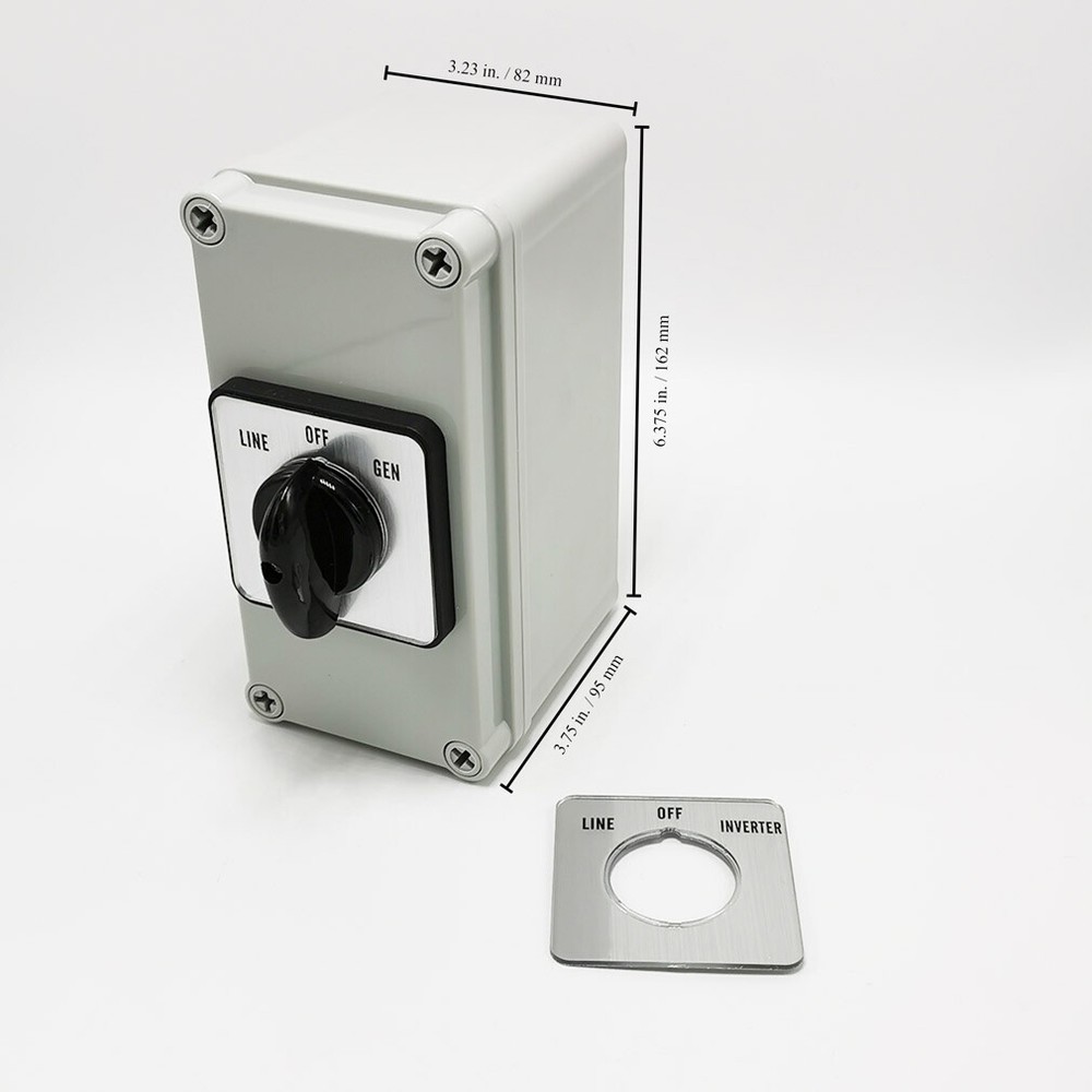 40A Manual Transfer Switch Line-Off-Gen for (2)115V or (1)230V Device, UL Listed