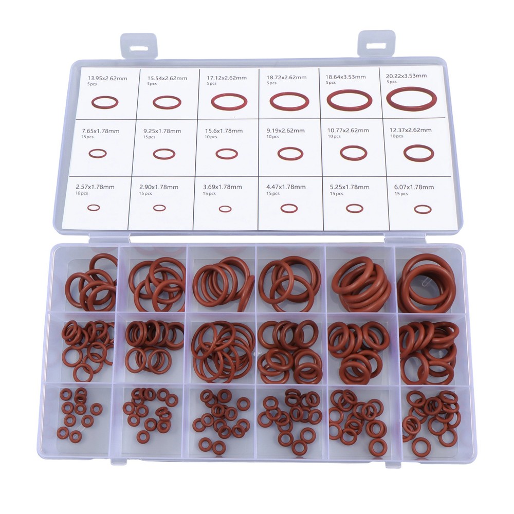 180 Pcs O-Ring Brown Metric FKM O-Ring Kit Fit High Heat Applications
