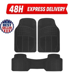 BDK ProLiner Car Floor Mats – Heavy Duty Rubber, Universal Fit, Black