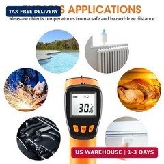 Laser Thermometer Infrared Temp Gun with Self Calibration -58°F to 1022°F (-50°C
