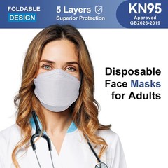 FENFEN KN95 Face Masks Disposable Adults – 50 Pack 5 Layer Protection Dust Breat