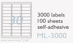 Maco ML-3000 Address Labels 1″ x 2-5/8 –30 to The Page 15,000 Labels. 5 Boxes