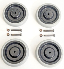 Set of 4 wheels | 5″ Diameter wheels for Shopping Cart | Nuts and Bolts included