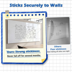 White Board Dry Erase Paper, 48″ X 36″ Whiteboard Wallpaper, with 4 Markers, Sta