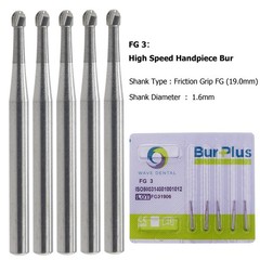 Wave Dental Carbide Bur Round Diamond Bur Long Round Ball Surgical High Speed FG