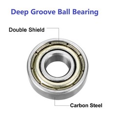 ZZ Metal Deep Groove Bearing 10Pcs Small High-Speed Silent Carbon Steel Bearings