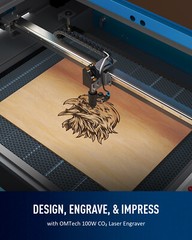 OMTech 100W 20×28 CO2 Laser Engraving Cutting Machine with CW-5200 Water Chiller