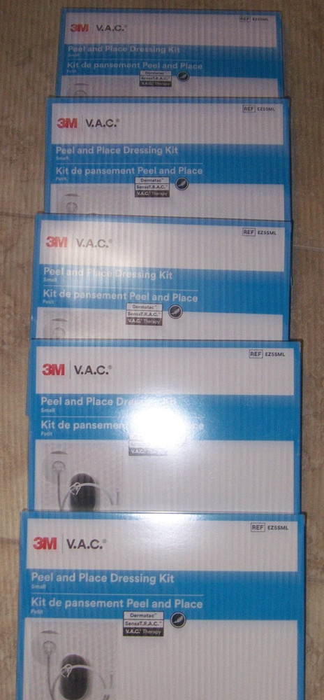 Lot of 5x NEW 3M V.A.C. Therapy Peel & Place Dressing Kit Small EZ5SML EXP 7/28