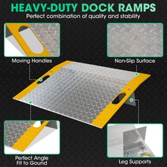 Dock Loading Ramp Aluminum Dock Plate 0.42″ Thick Industrial Shed Ramp 3500LBS
