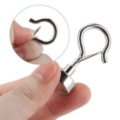 5/10Pcs Dia Strong Magnetic Hook Hanger N38 Neodymium Clamping Magnet Hooks Base