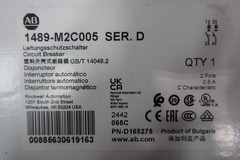 Allen Bradley 1489-M2C005 Miniature Circuit Breaker 0.5a Amp 277v-ac 480v-ac 2p