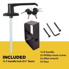 shed Door Latch shed Door Handle with 5-1/2″ Stem,shed Door Lock Matching Set…