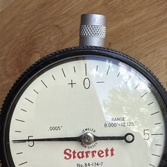 Starrett Dial Indicator .0005″ Graduation 8.000-12.125″ Range No. 84-134-7 USA