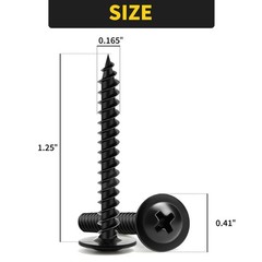 Wood Screws 11/4 Inch, 80 PCS Premium Phillips Truss Head Black Wood Screws, …