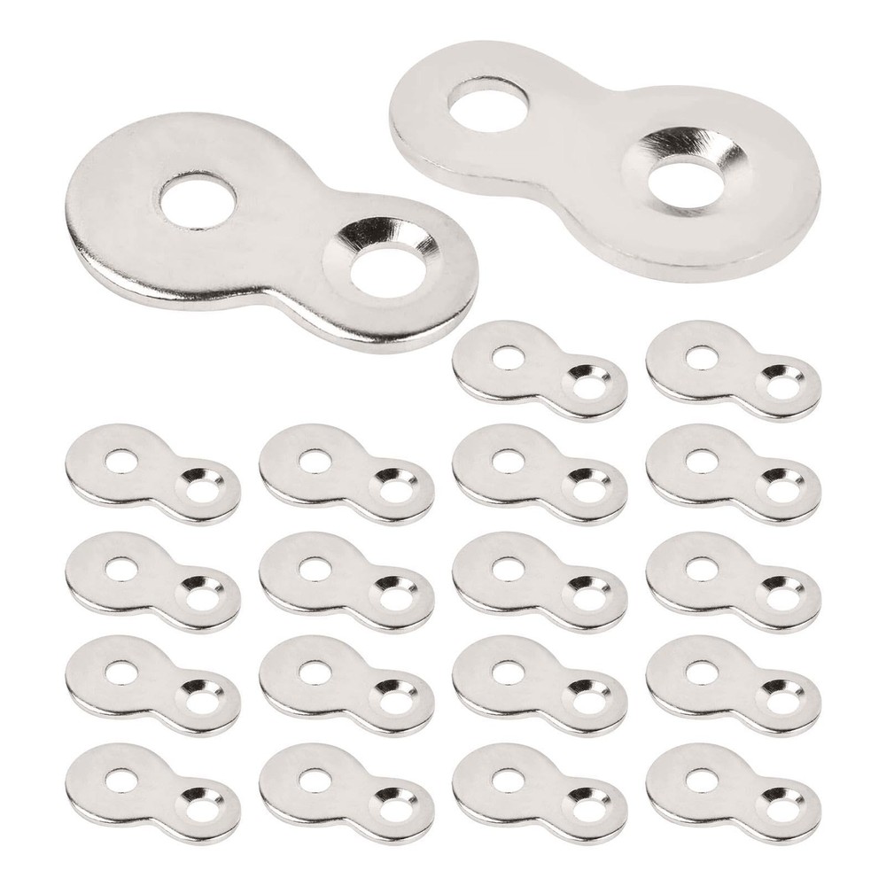20Pcs Figure 8 33 X 15 X 19.8 X 5mm/1.30 X 0.59 X 0.78 X 0.20inch, Silver