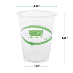 ECO PRODUCTS GreenStripe Clear Compostable 7oz PLA Plastic Cups, 7oz,