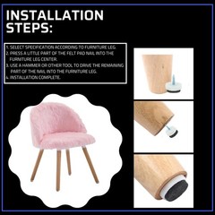 Performore Premium Heavy-Duty Nail-on Felt Pads | 40-Pack 25mm Round Furnitur…