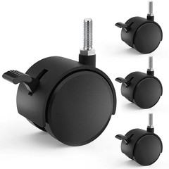 Durable 2″ Nylon Stem Casters with Brake, 4 Pcs – Ideal for Furniture Mobility
